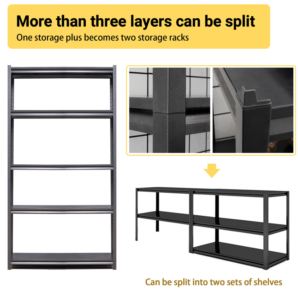 5-Tier Boltless Metal Garage Shelving Unit, 2000 lb, 63 in Tall – image 4