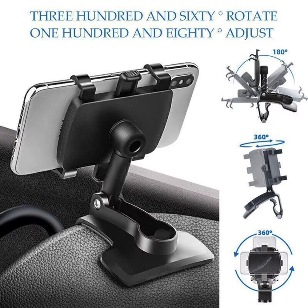 Dashboard Car Phone Holder - Universal Clip Mount for GPS & Smartphone