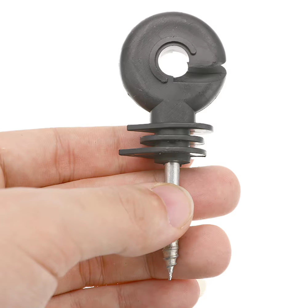 50 Pack Screw-In Electric Fence Insulators for Wood Posts