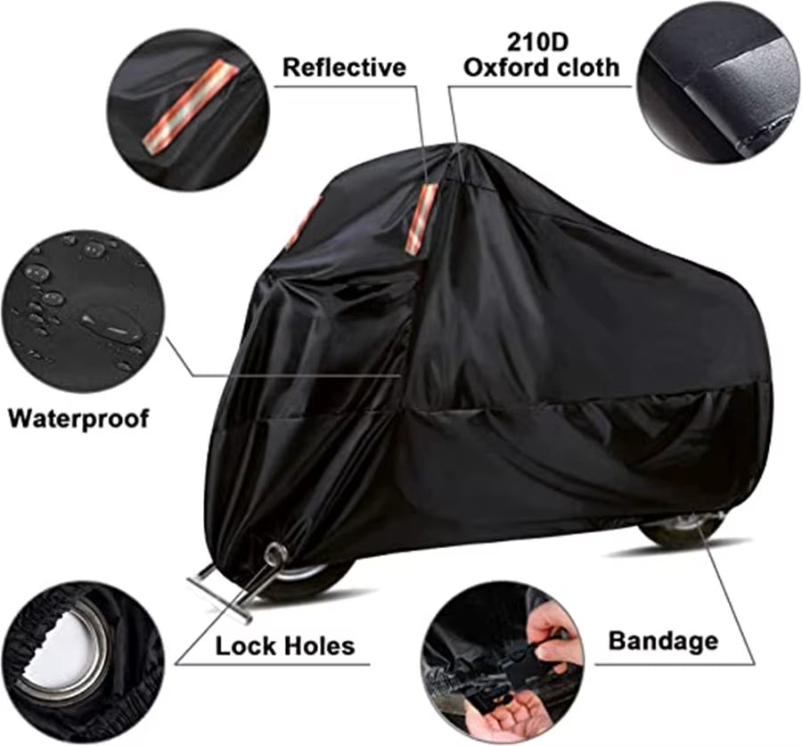 Motorcycle Cover Waterproof, Reflective Oxford Cloth with Lock Holes – image 4