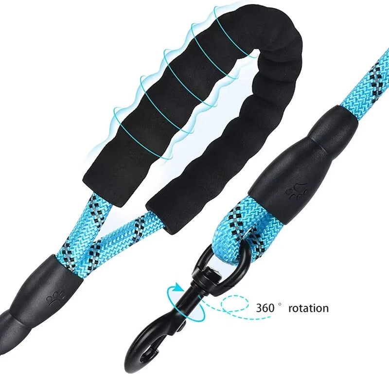 Reflective Braided Dog Leash - 5 ft Nylon Rope Lead for Night Walks – image 6