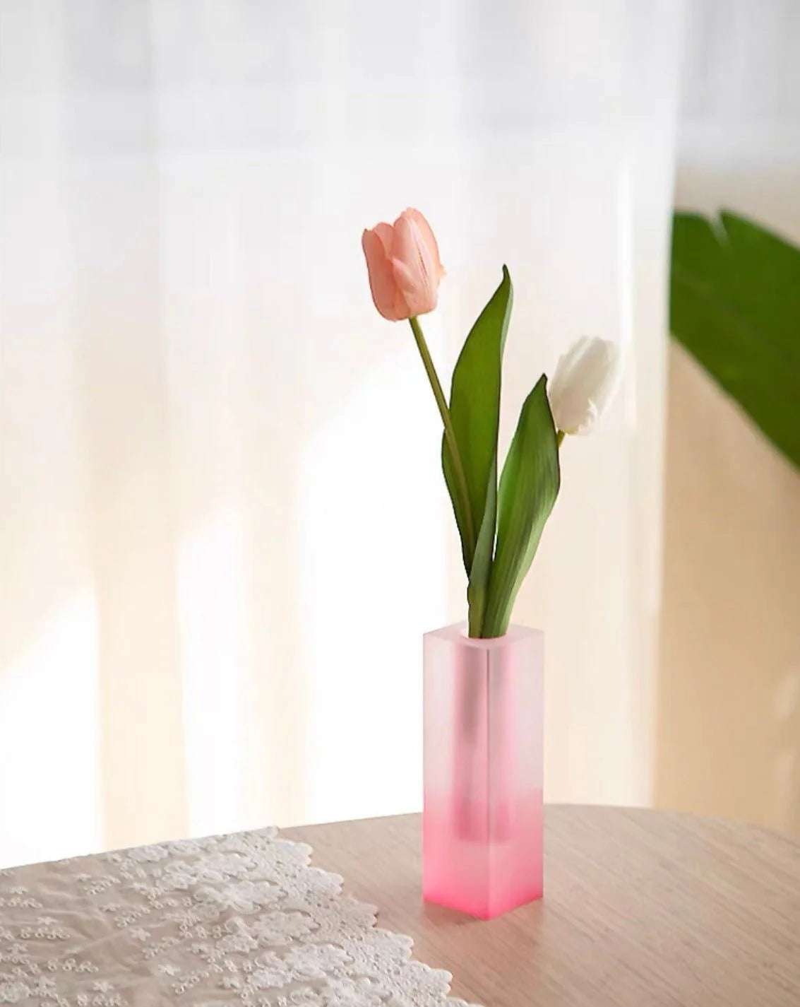 Decorative Vase - Iridescent Acrylic Pillar Flower Vase – image 4