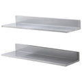 Stainless Steel Wall Shelf, 8.6 x 30 in Floating Shelf with Backsplash
