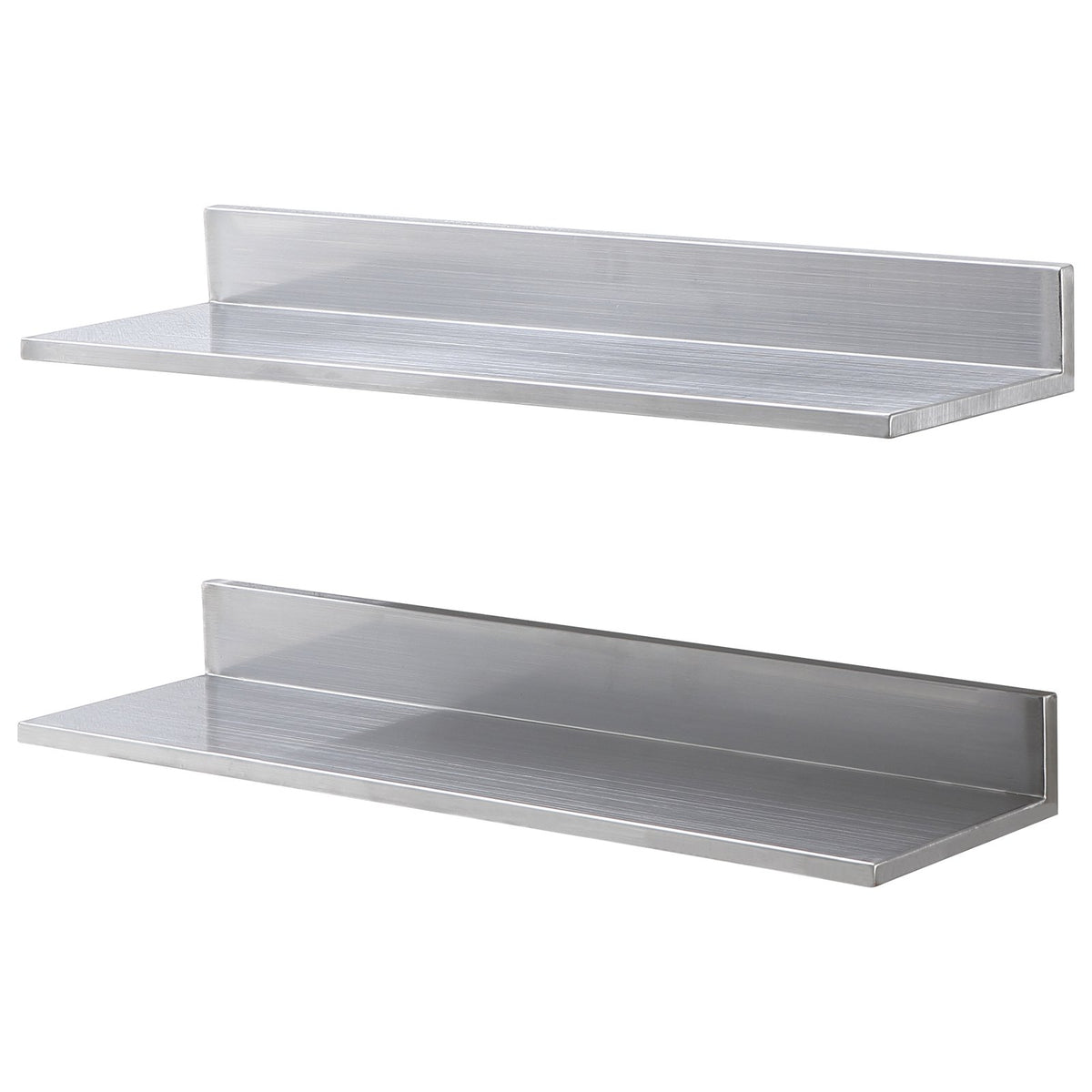 Stainless Steel Wall Shelf, 8.6 x 30 in Floating Shelf with Backsplash