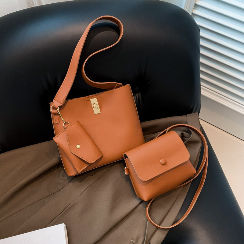 Crossbody Bag Set – 3-Piece PU Leather Flap Shoulder Bag – image 2