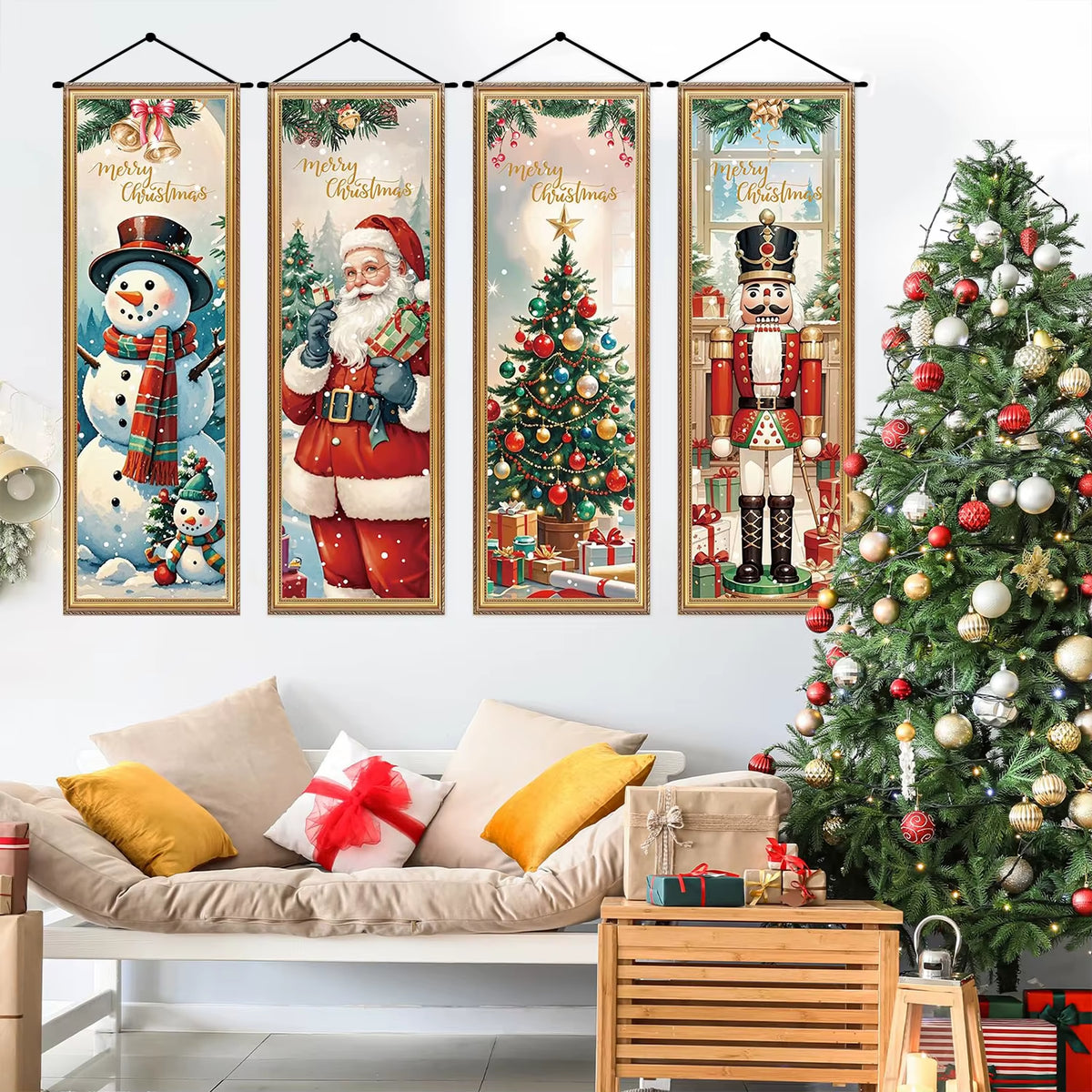 Nutcracker Door Banner – 4 Pc Christmas Door Couplet Decoration – image 3