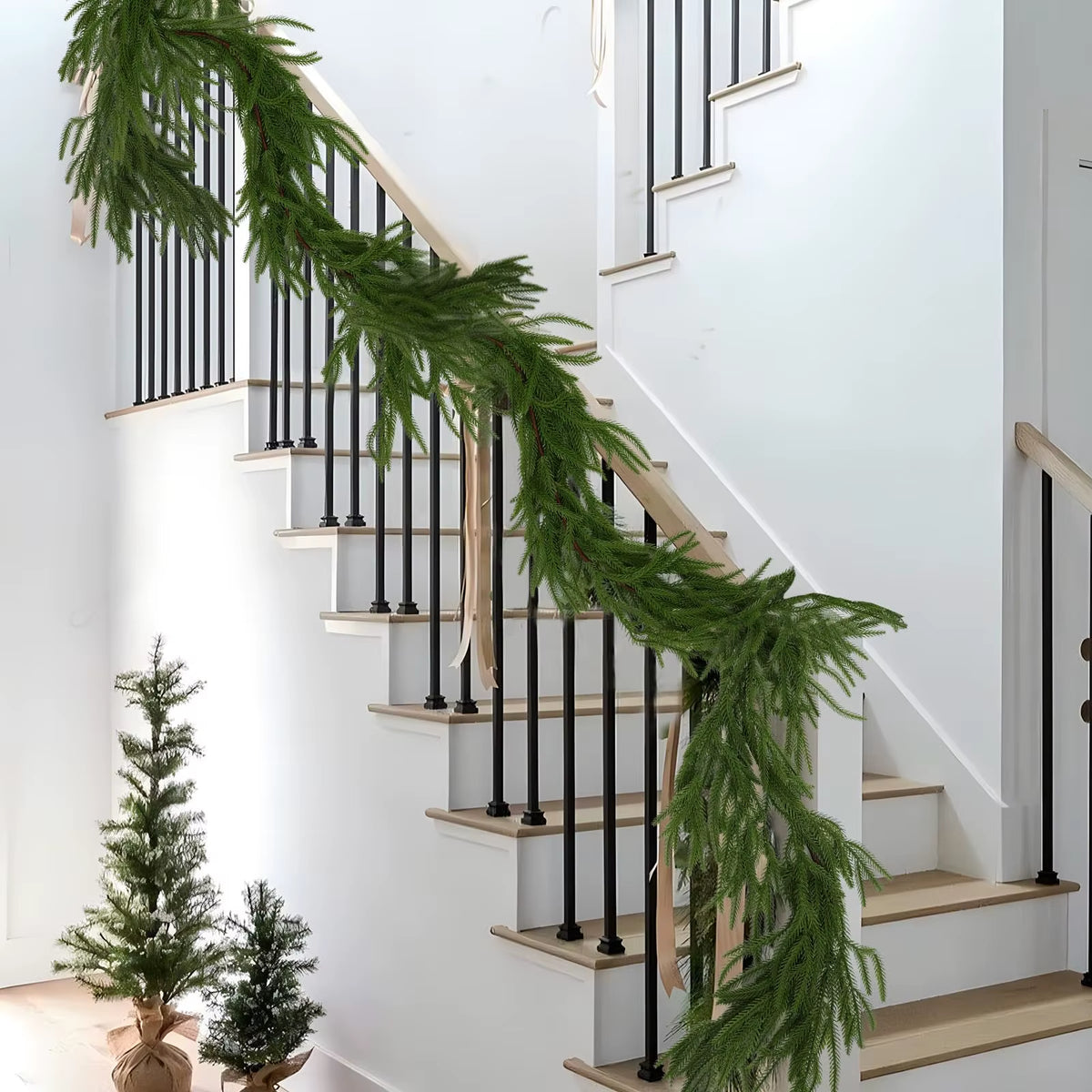 Faux Cedar Christmas Garland for Mantel, Stairs and Table – image 6