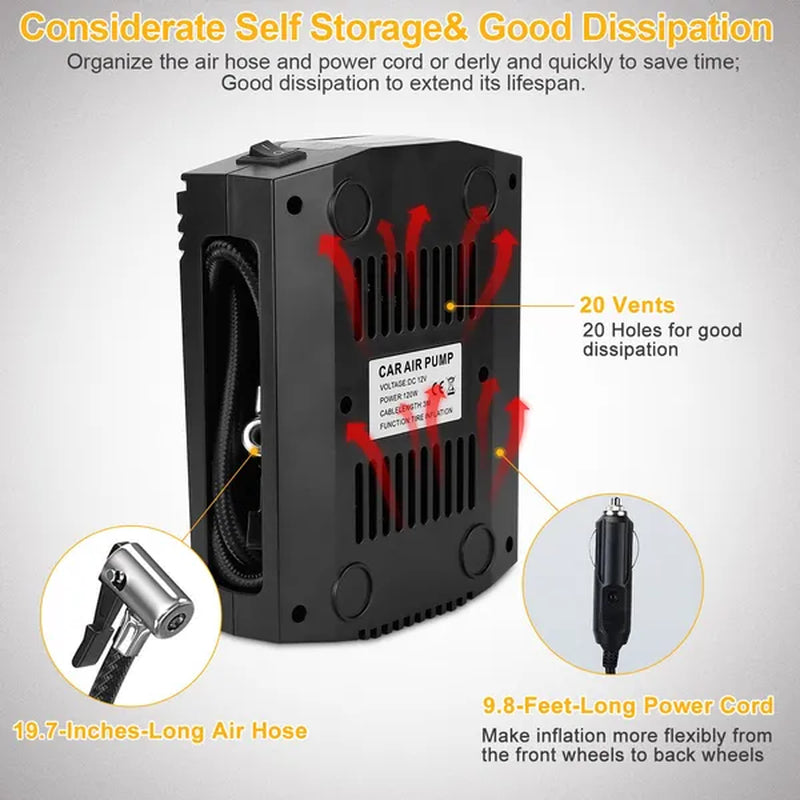 12V Digital Tire Inflator 150 PSI with Auto Shut-Off and LED Light – image 4