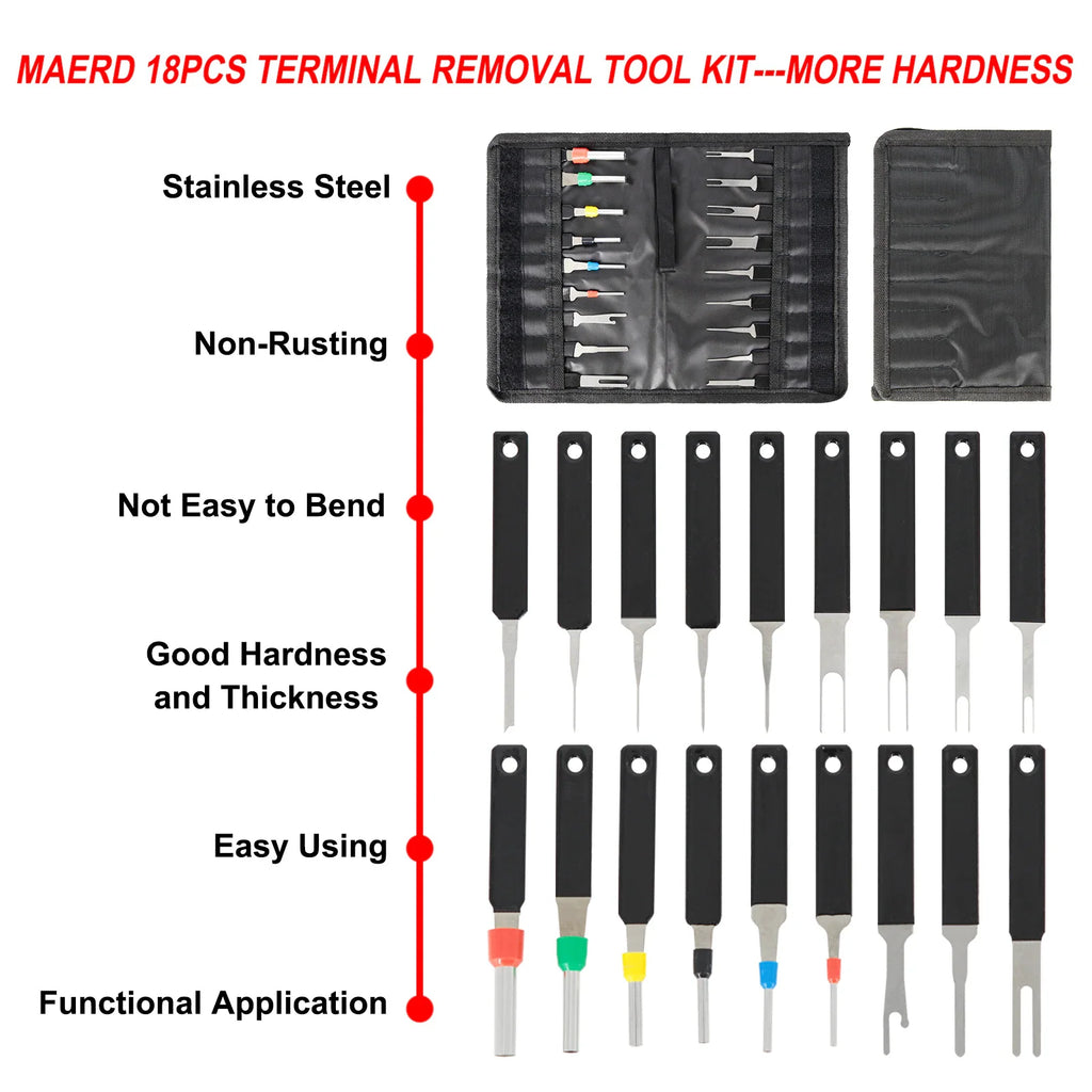 Terminal Removal Tool Kit, 18-Piece Wire Connector Pin Extractor – image 4