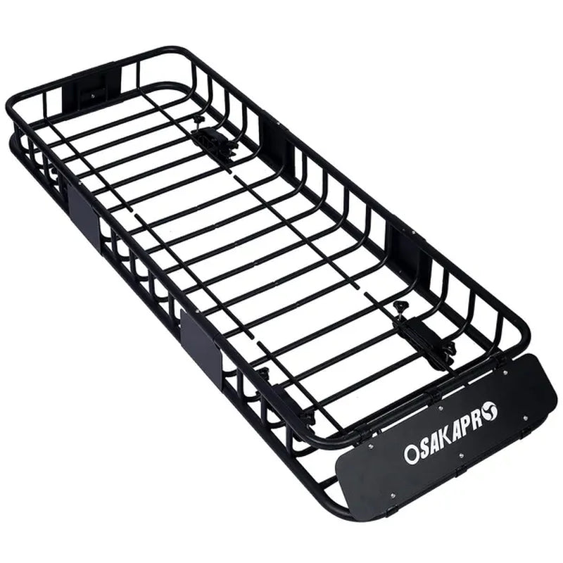 Rooftop Cargo Carrier Basket 64 Inch Steel Roof Rack with Straps – image 5
