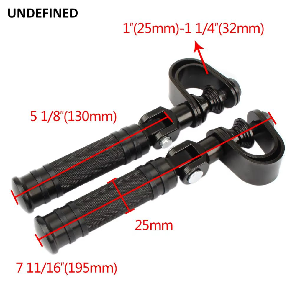 Motorcycle Highway Foot Pegs with Crash Bar Clamps, 1 to 1.25 In – image 7