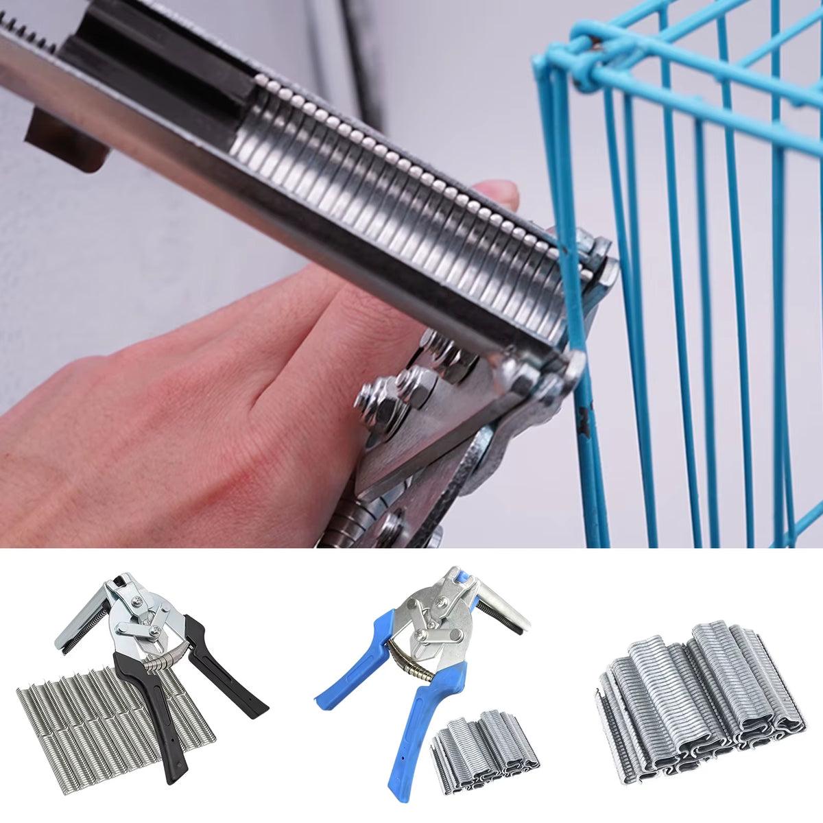 Farm Hog Ring Pliers with 600 M Clips for Wire Fencing and Cages – image 5