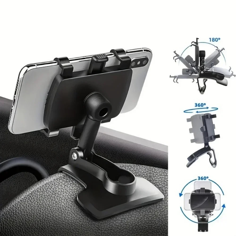 Dashboard Car Phone Holder – 360° Rotating Clip Mount – image 9