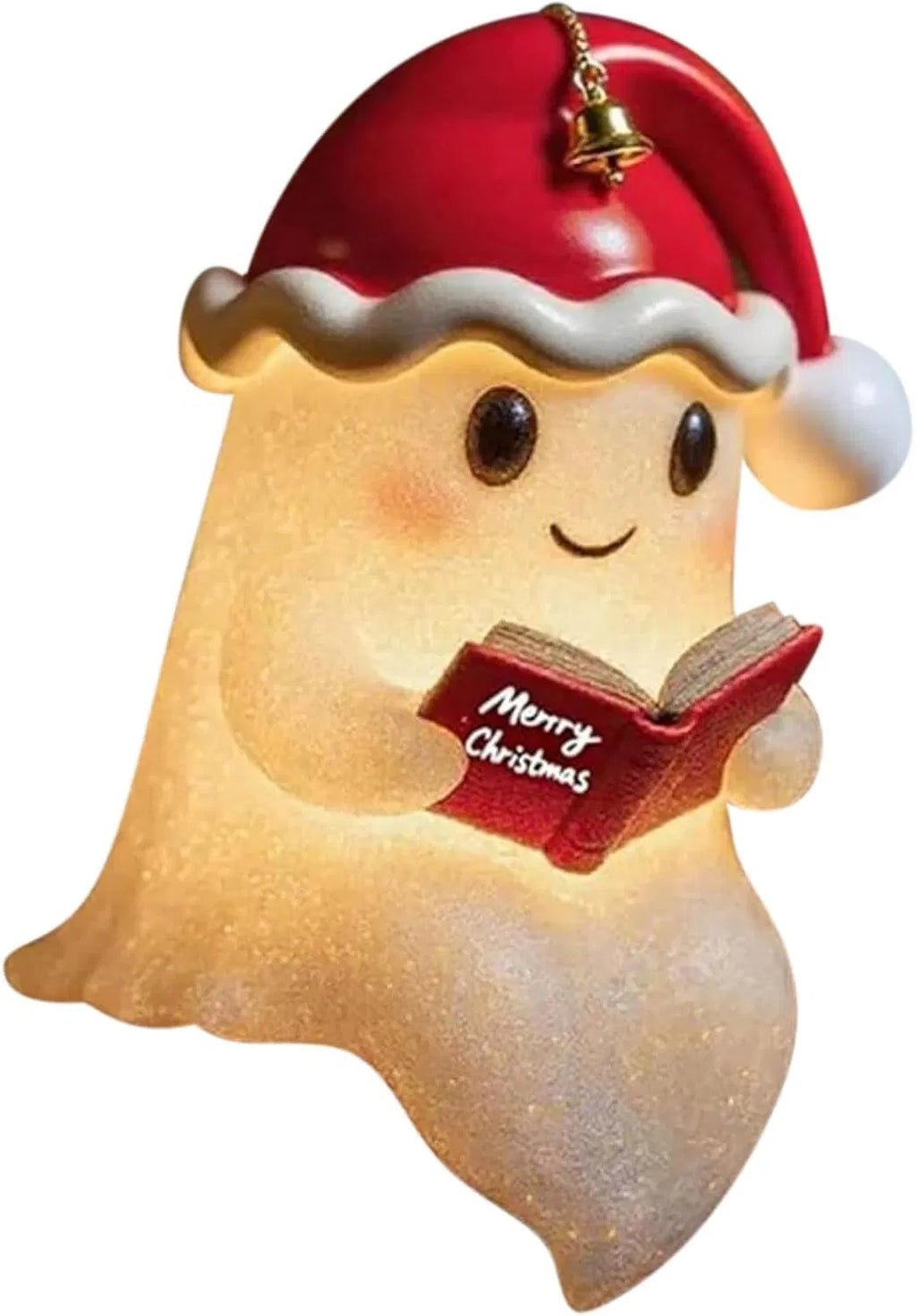 Ghost Reading Lamp with Christmas Hat, Light-Up Figurine – image 8