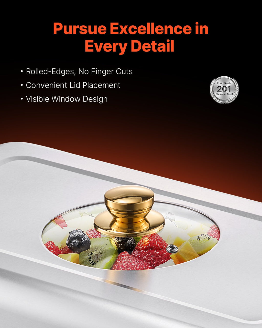 Gold Stainless Steel Chafing Dish Buffet Set, 4 Qt, 2 Pack – image 4