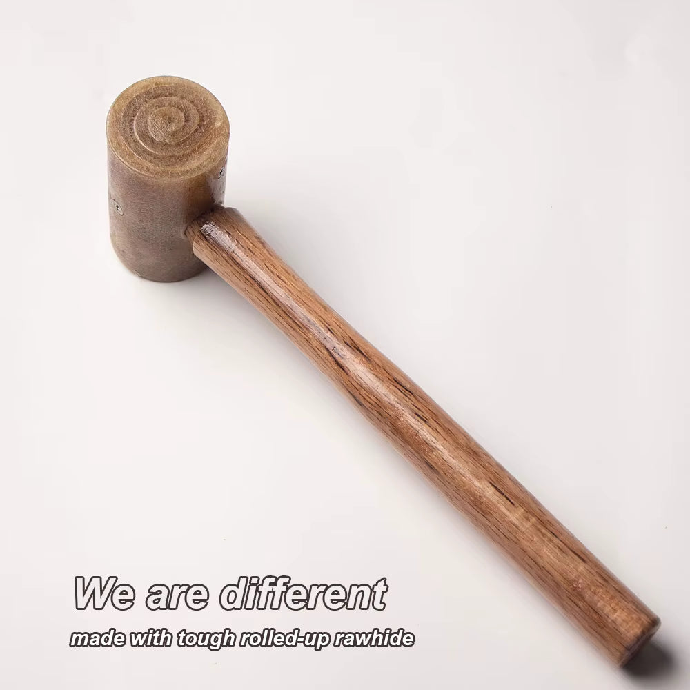 Rawhide Mallet with Wood Handle for Leathercraft Stamping – image 3