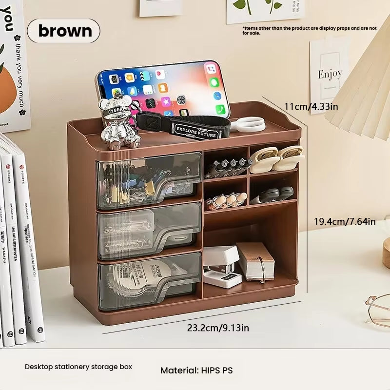 Desk Organizer Caddy with Pen Holder and 3 Drawers – image 6