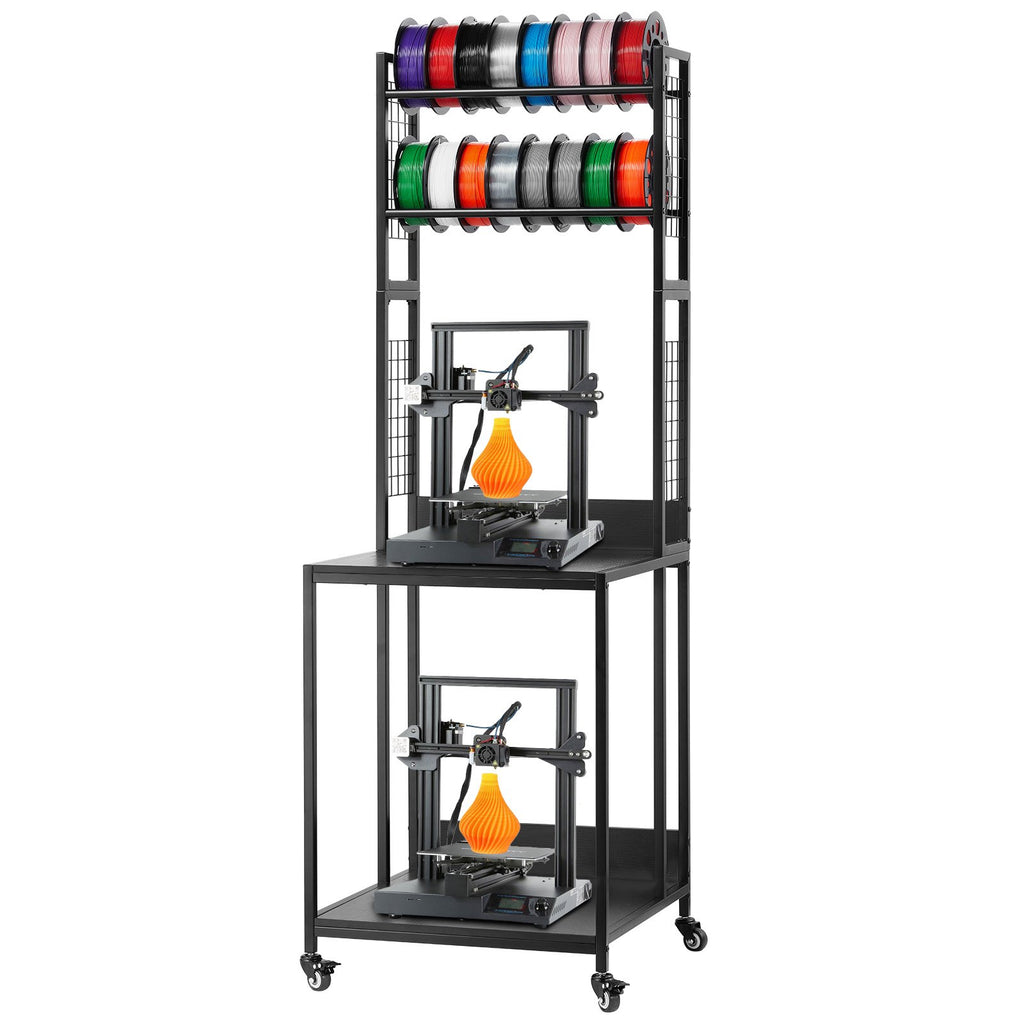 4-Tier 3D Printer Stand with Filament Storage Rack and Wheels – image 1