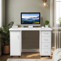 White Manicure Nail Table with Wrist Rest and Drawers – image 1