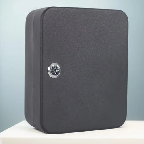 20-Hook Wall-Mount Key Cabinet with Key or Combination Lock