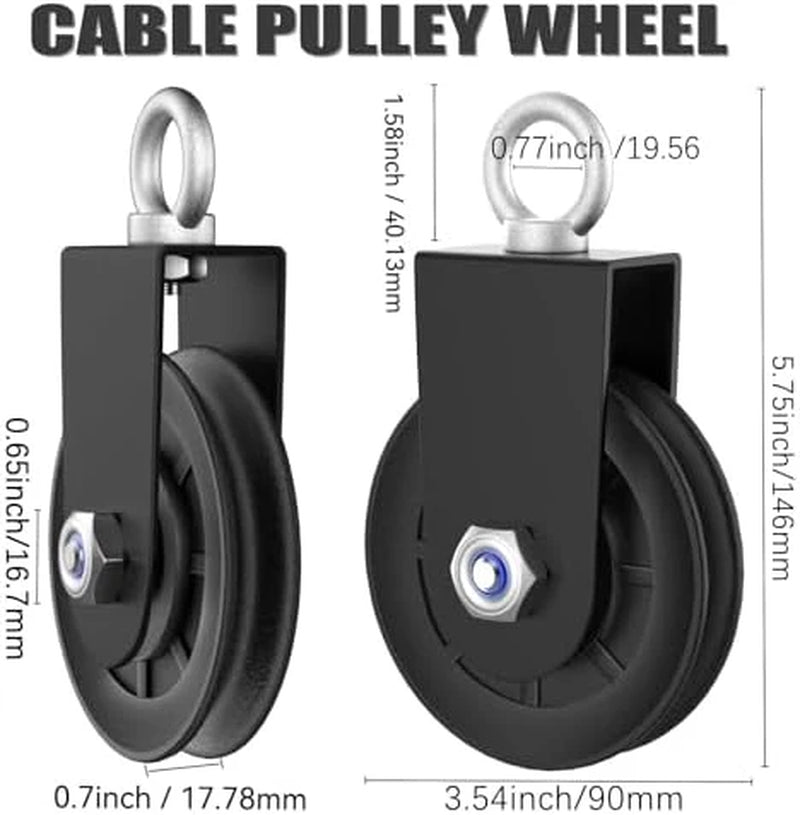 Gym Cable Pulley Wheel for Home Gym, 90 mm Silent Bearing, 660 lb – image 2