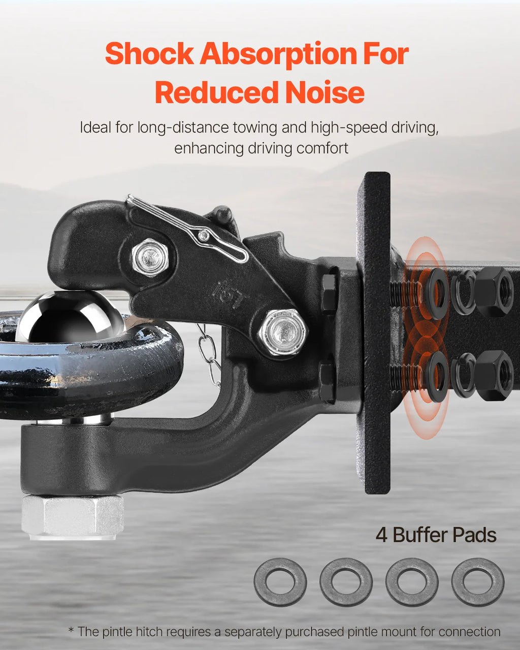 Pintle Hook Hitch Combo with 2-5/16 in Ball, 30,000 lb Towing – image 6