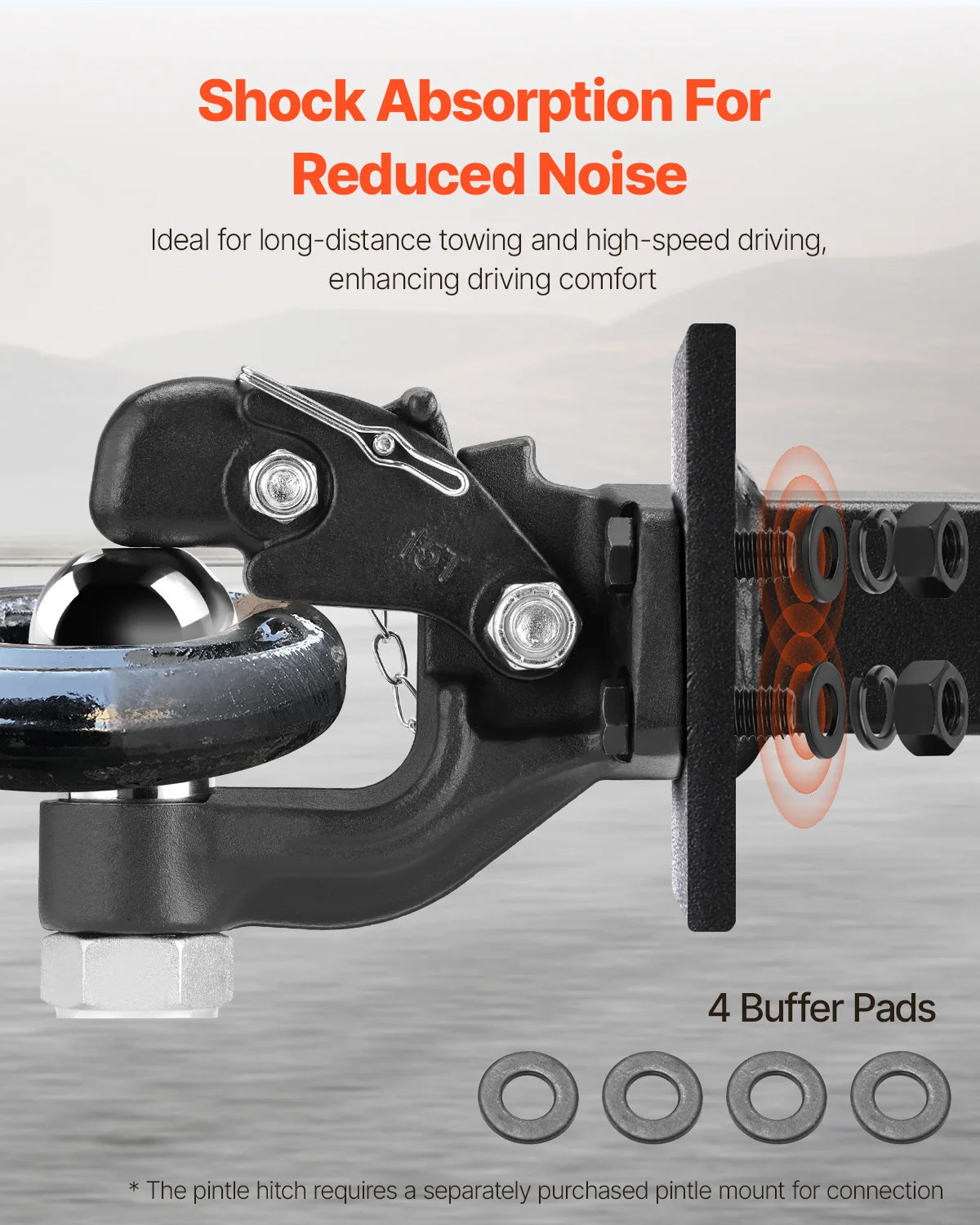 Pintle Hook Hitch Combo with 2-5/16 in Ball, 30,000 lb Towing – image 6