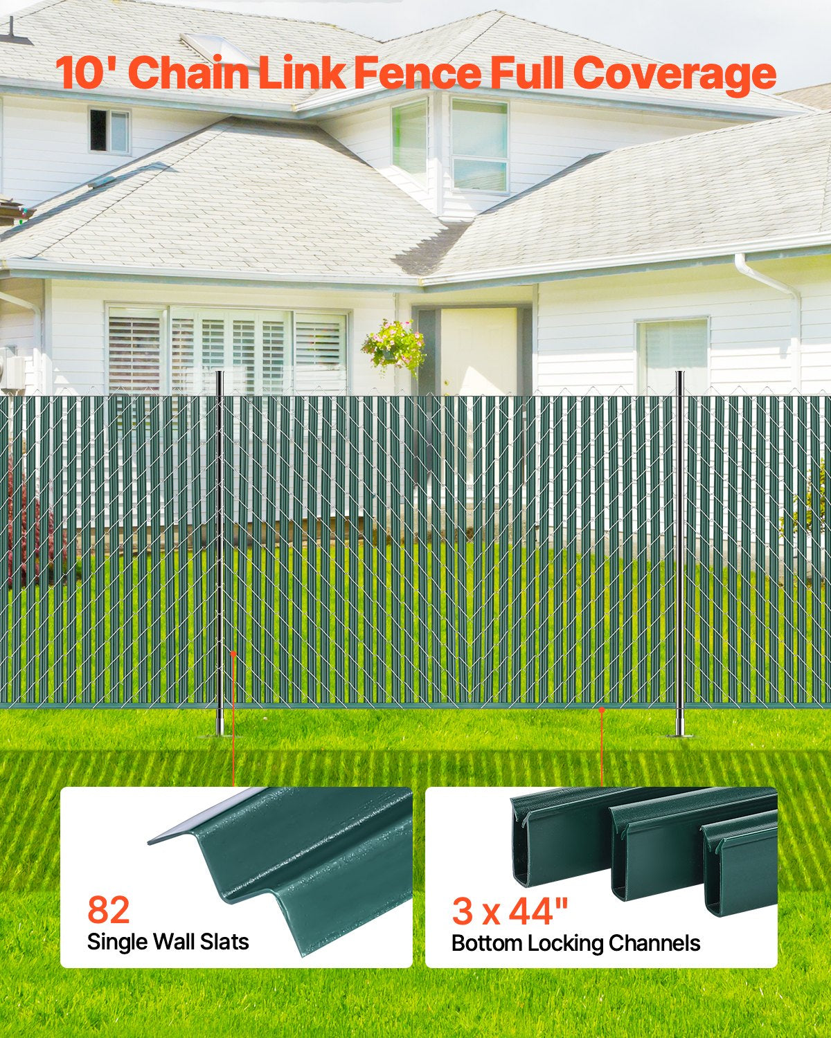 Chain Link Fence Privacy Slats for 5 ft Fence, Bottom Locking – image 6