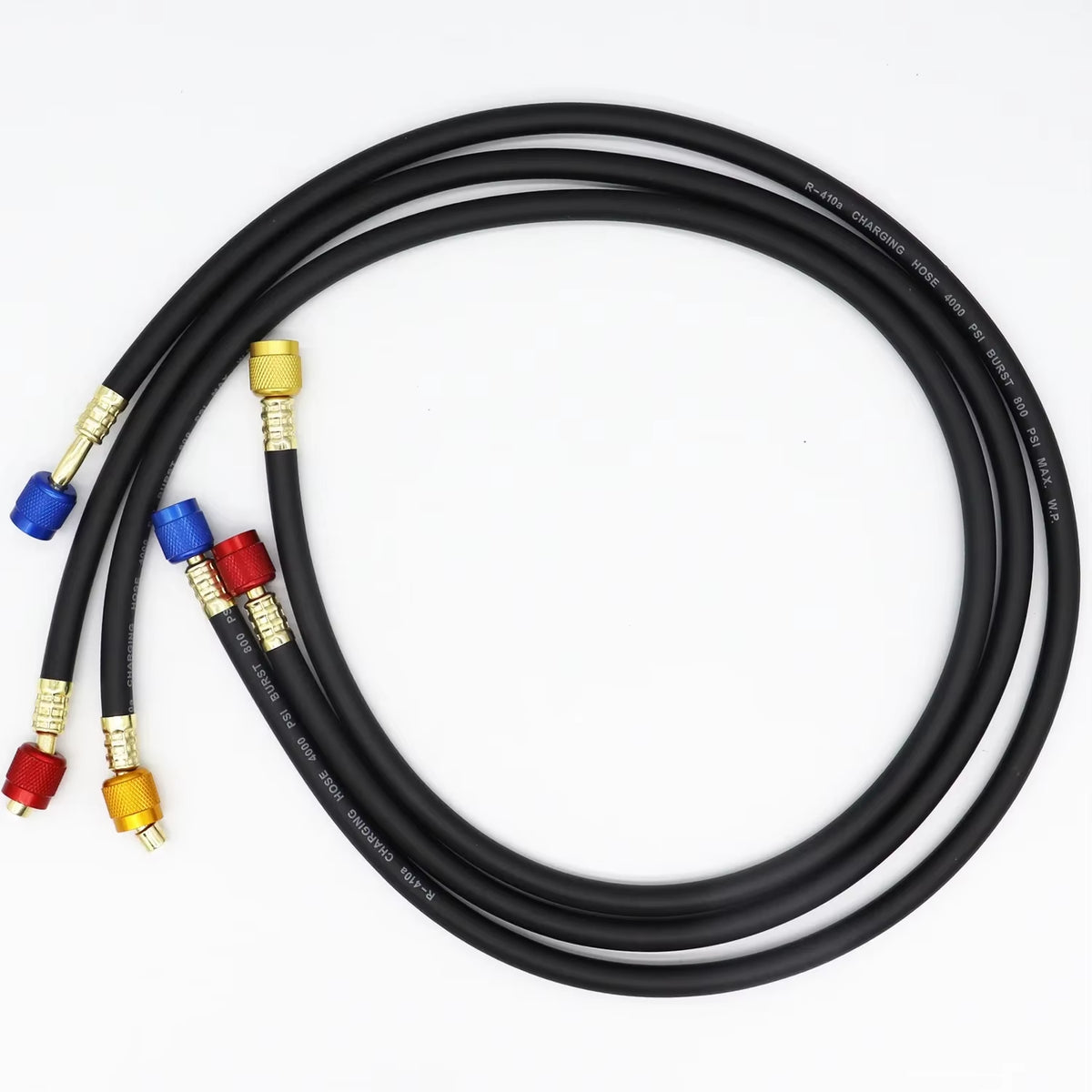 HVAC R410A Refrigerant Charging Hose 1.8 m, 800 PSI, 1/4 in SAE – image 3