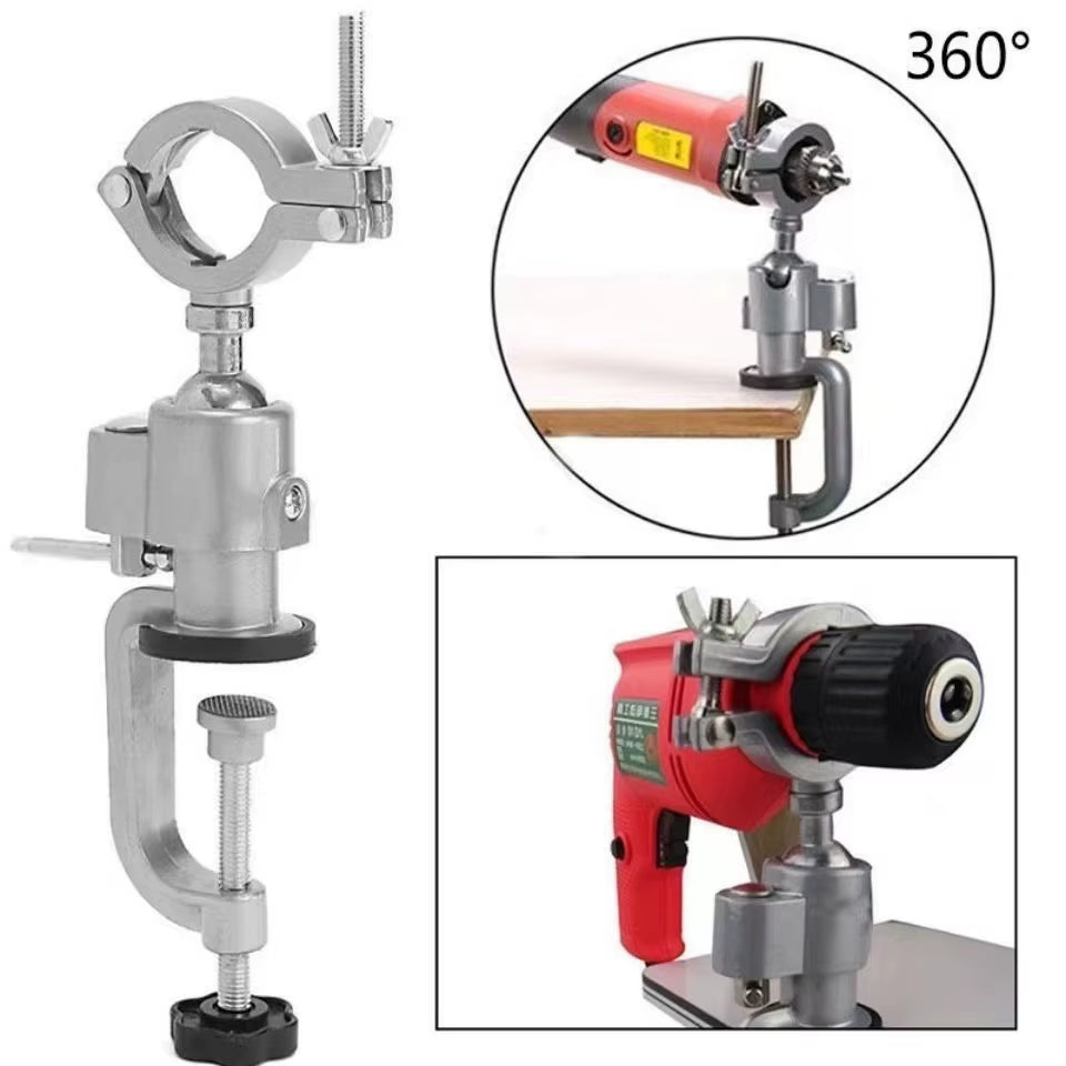 360 Degree Swivel Bench Vise - Drill Stand Holder Clamp for Woodworking & Grinding