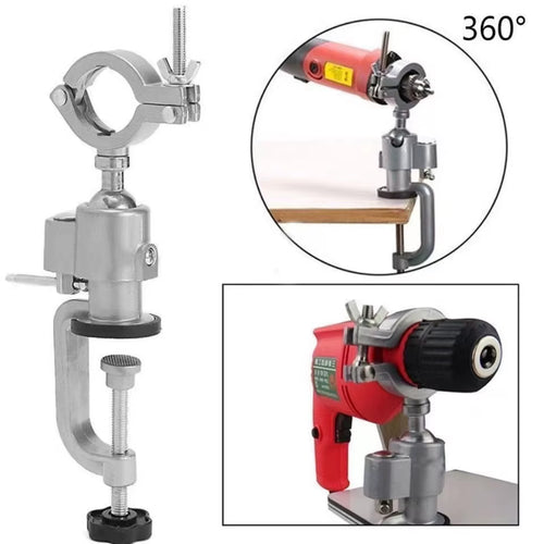 360 Degree Swivel Bench Vise - Drill Stand Holder Clamp for Woodworking & Grinding
