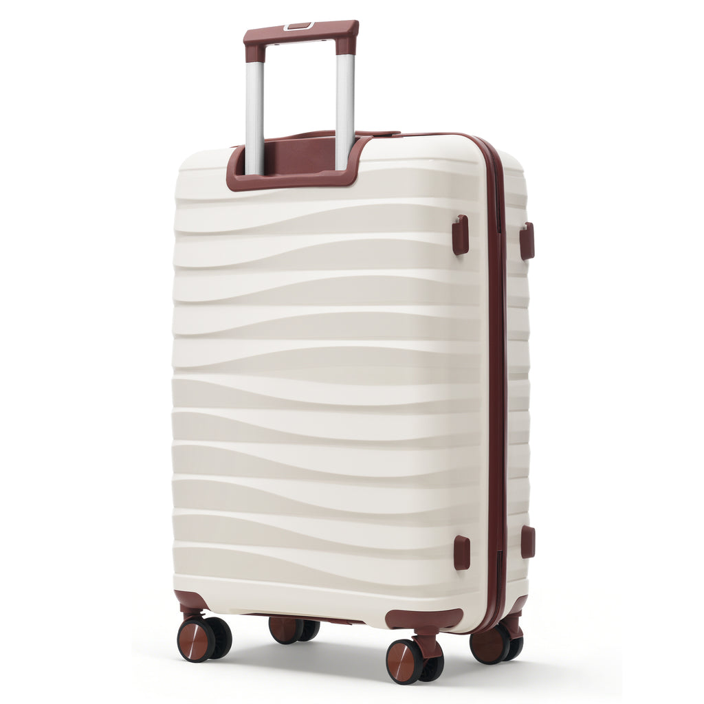 3-Piece Hardside Luggage Set, 20/24/28 in Spinners, Ivory and Brown – image 9
