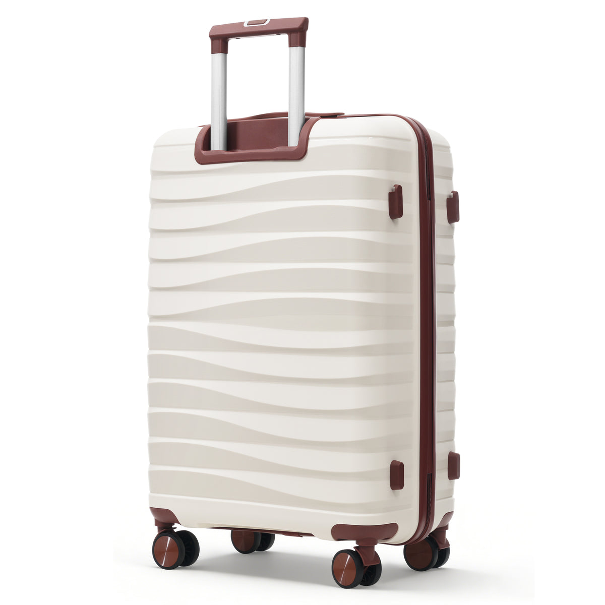 3-Piece Hardside Luggage Set, 20/24/28 in Spinners, Ivory and Brown – image 9