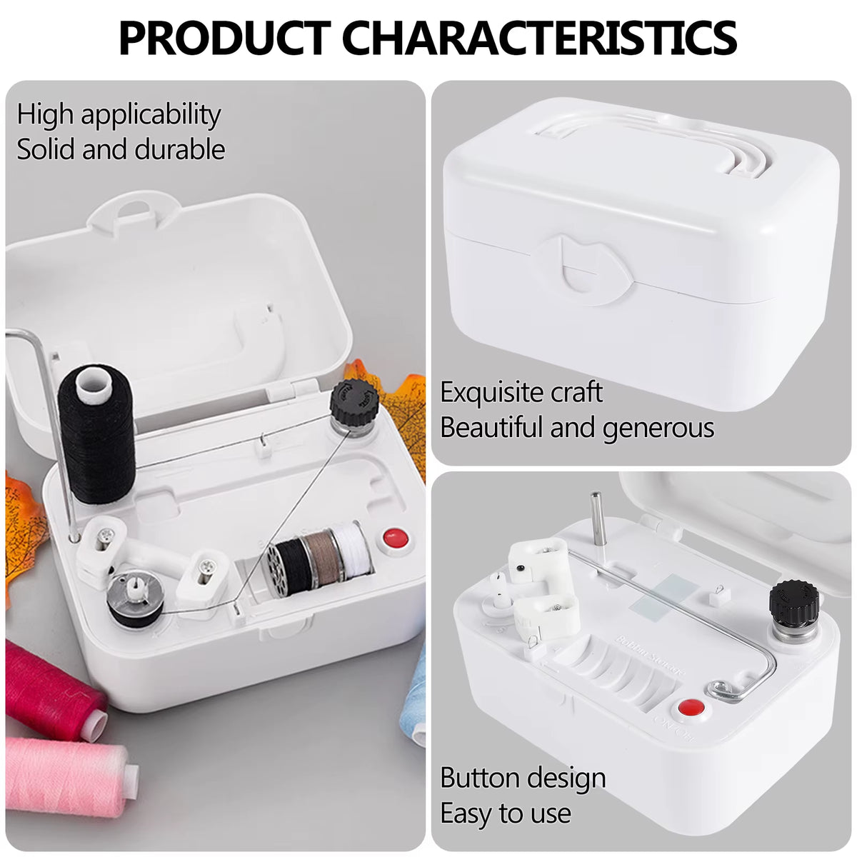 Portable Electric Bobbin Winder With Auto Stop and Thread Stand – image 5