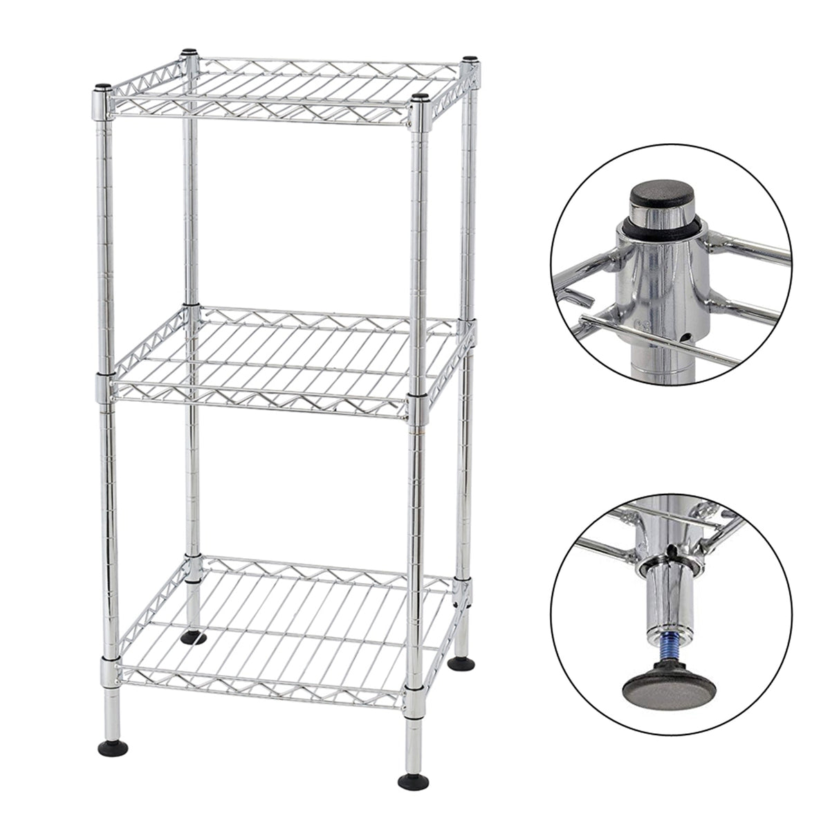 3-Tier Wire Shelving Rack Metal Storage Shelf – image 4