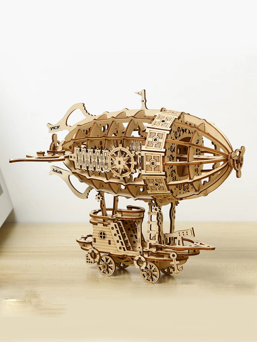 3D Wooden Airship Model Kit for Adults, Mechanical Puzzle