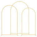 Tall Gold Metal Arch Backdrop Stands, Set of 3 (8, 7.2, 6.6 Ft) – image 1