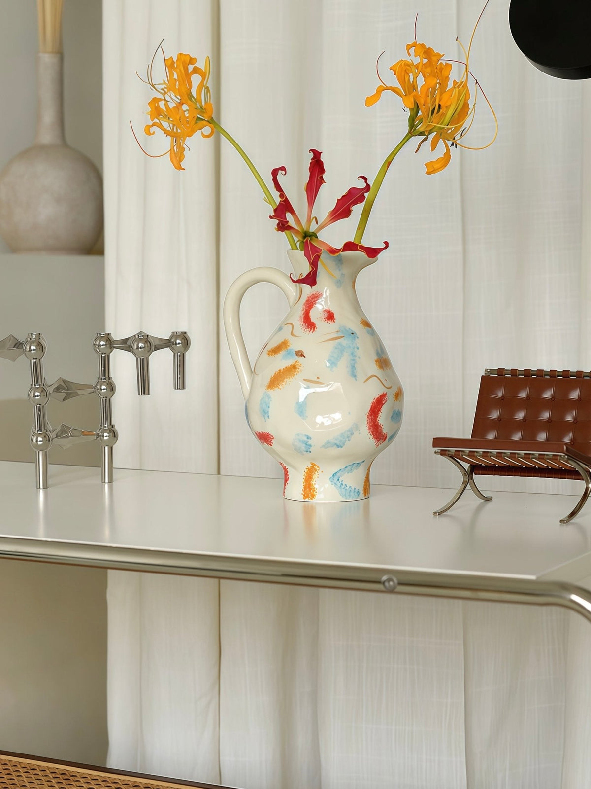 Handmade Nordic Pottery Jug Vase – image 7