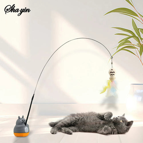360° Rotating Feather Cat Teaser Wand