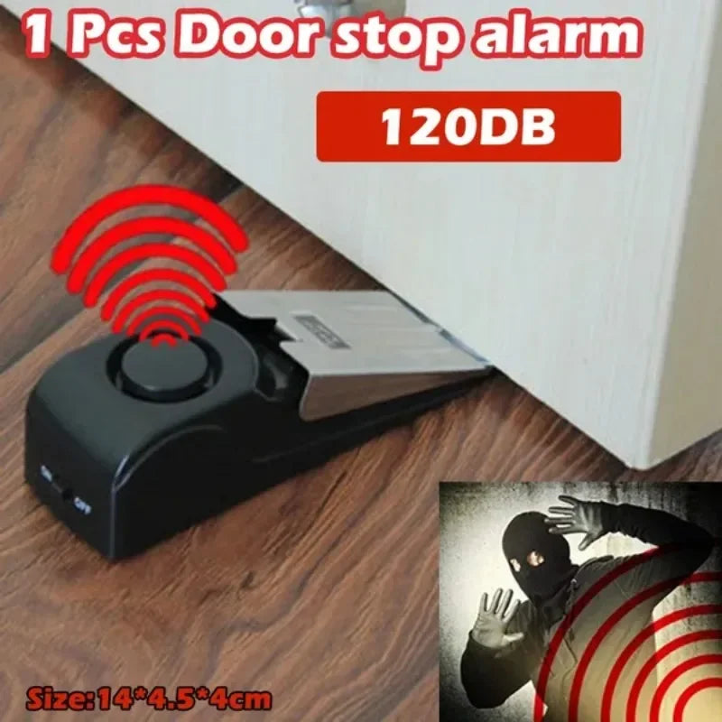 Wireless Door Stop Alarm 120Db - Wedge Doorstop Security Alarm for Home & Travel