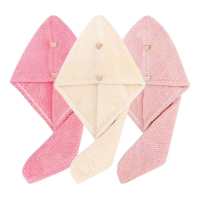 Hair Towel Wrap 3-Pack Microfiber Quick Dry Turban