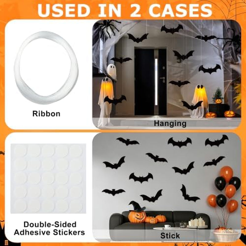 3D Bat Wall Decor – 56 Pack Halloween Wall Bats in 4 Sizes – image 9