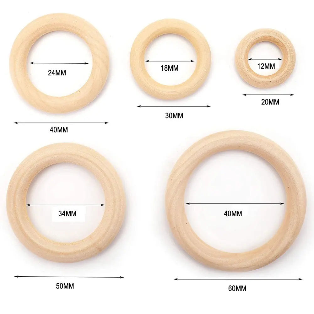 Unfinished Wooden Rings for Macrame and Crafts, 20 Pack – image 5