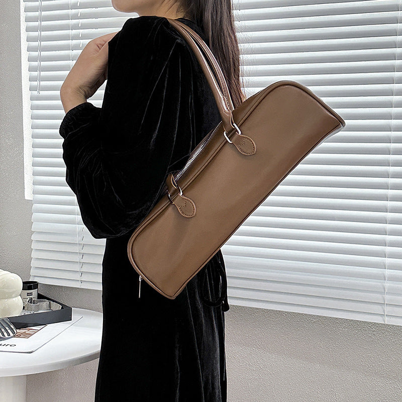 Retro Shoulder Bag – PU Leather Baguette Handbag for Women – image 2