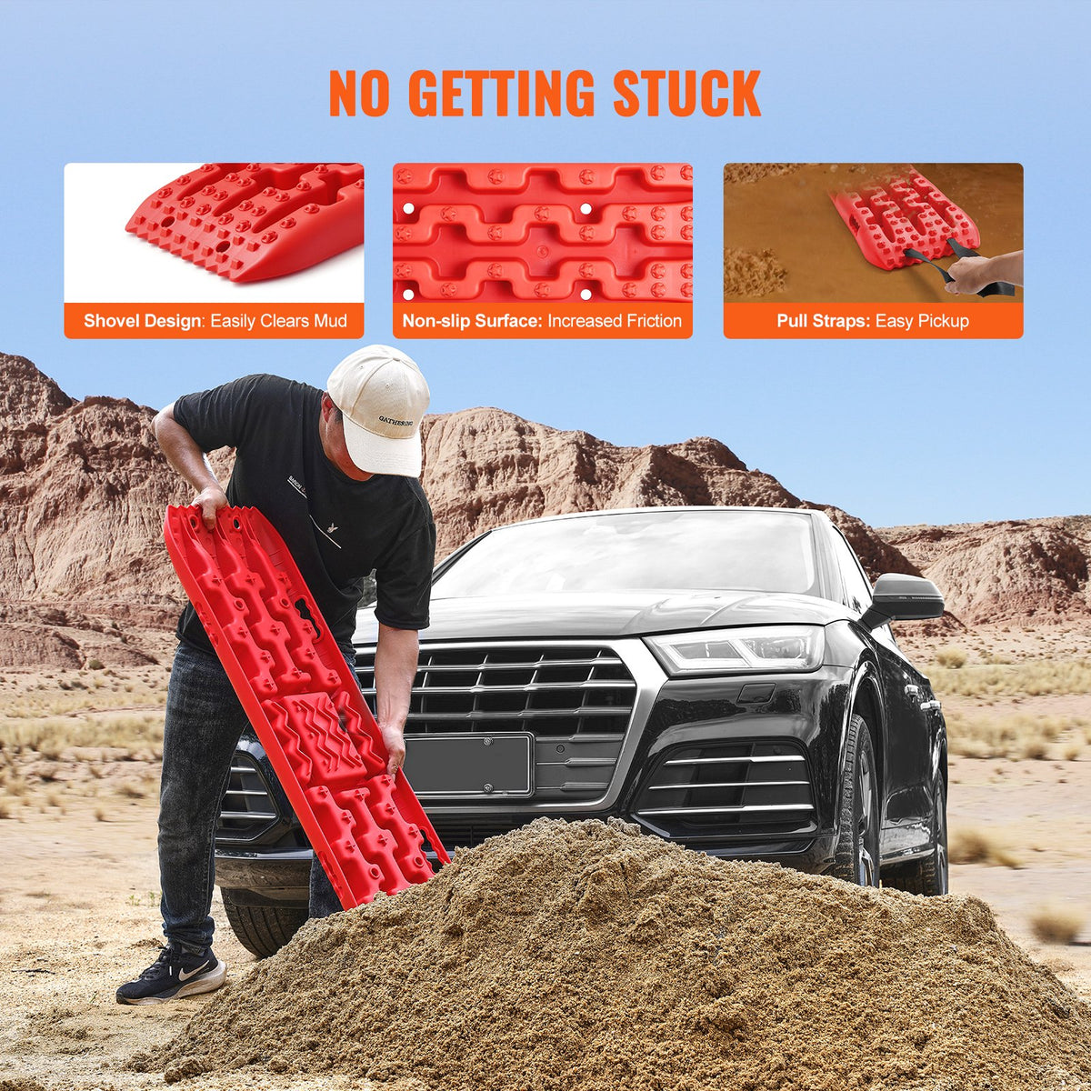 Traction Boards 2-Pack, Recovery Mats for Mud, Snow and Sand – image 5