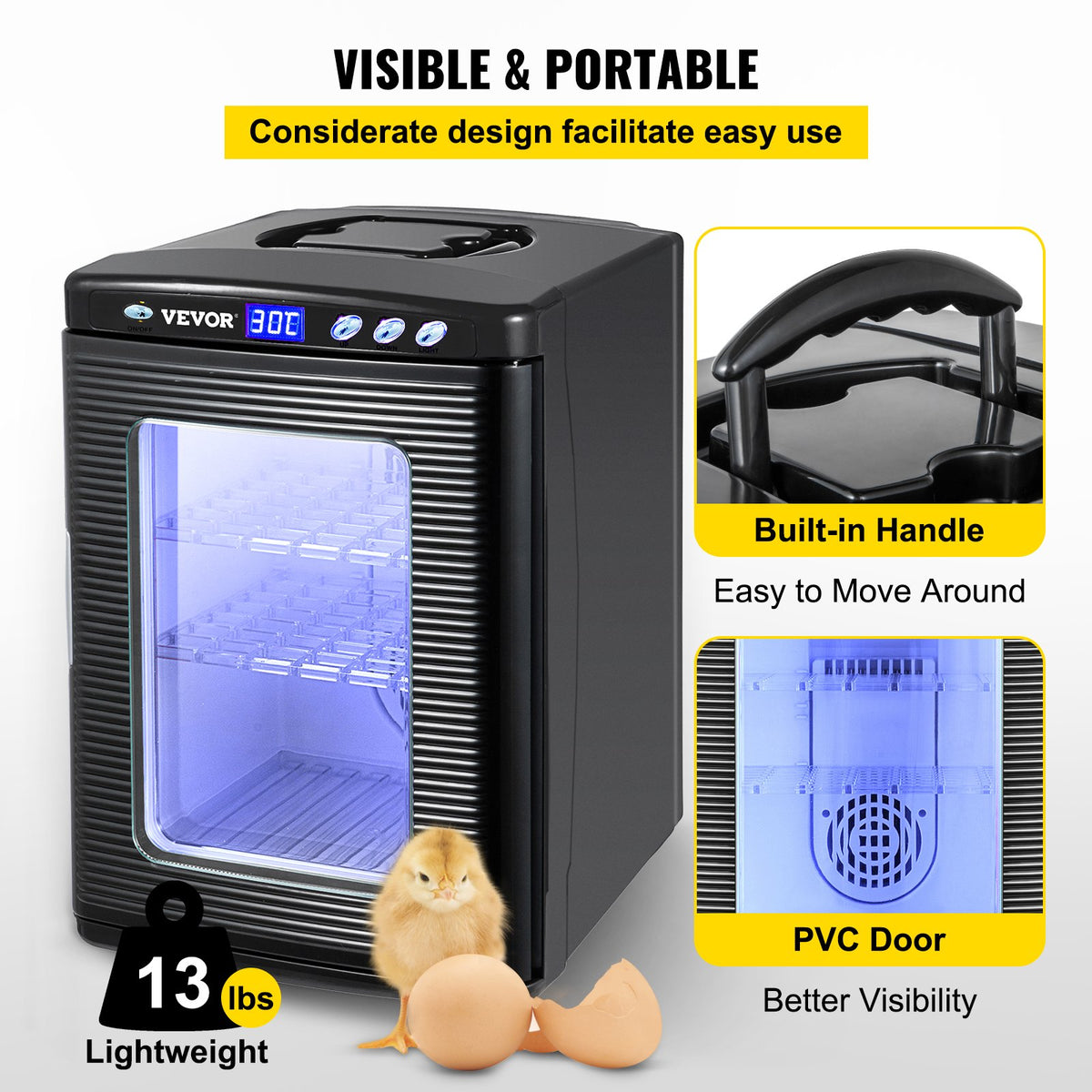 Reptile Egg Incubator 25L, Digital Heating and Cooling 41-107°F – image 6