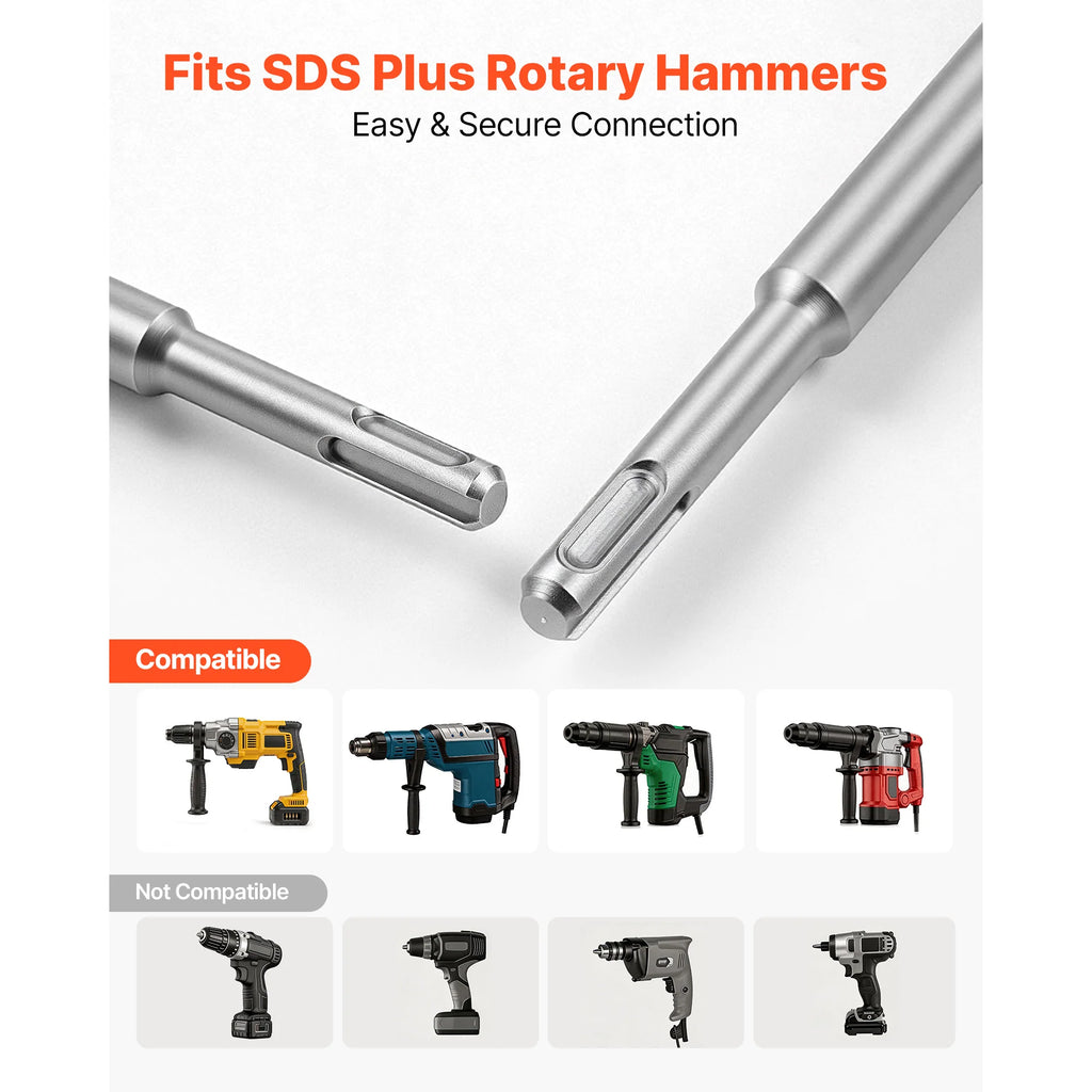 SDS Plus Chisel Set 3-Piece - Point, Flat & Spade for Rotary Hammer – image 5