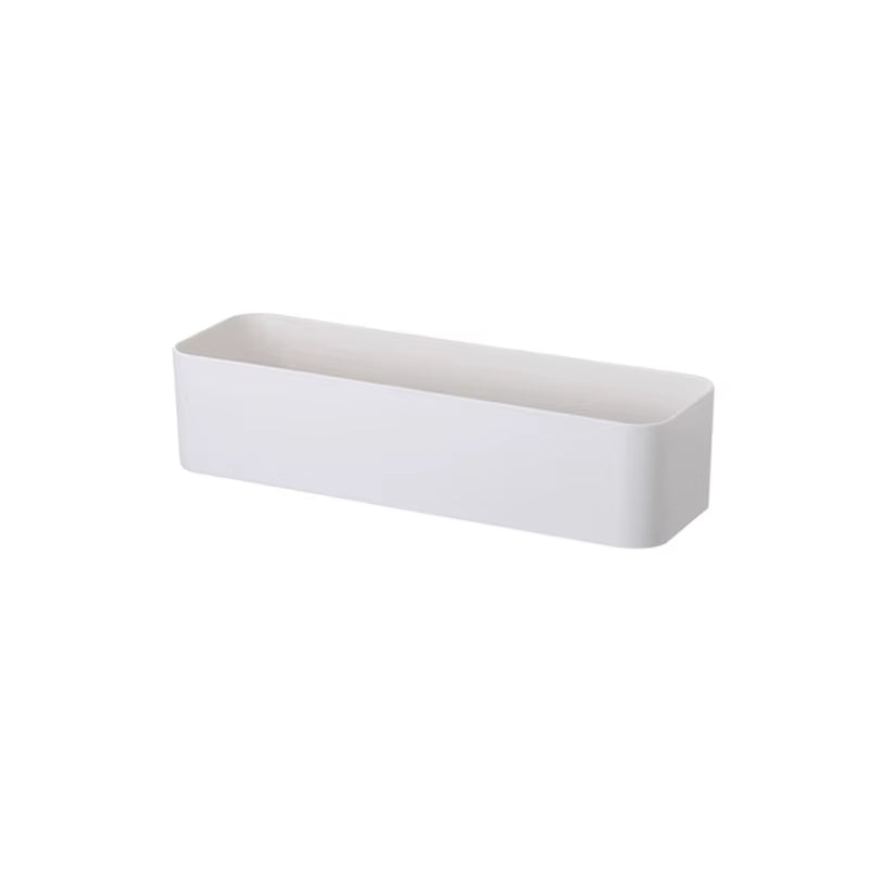 Wall Mounted Storage Box – Adhesive Shelf Organizer, White or Gray – image 8