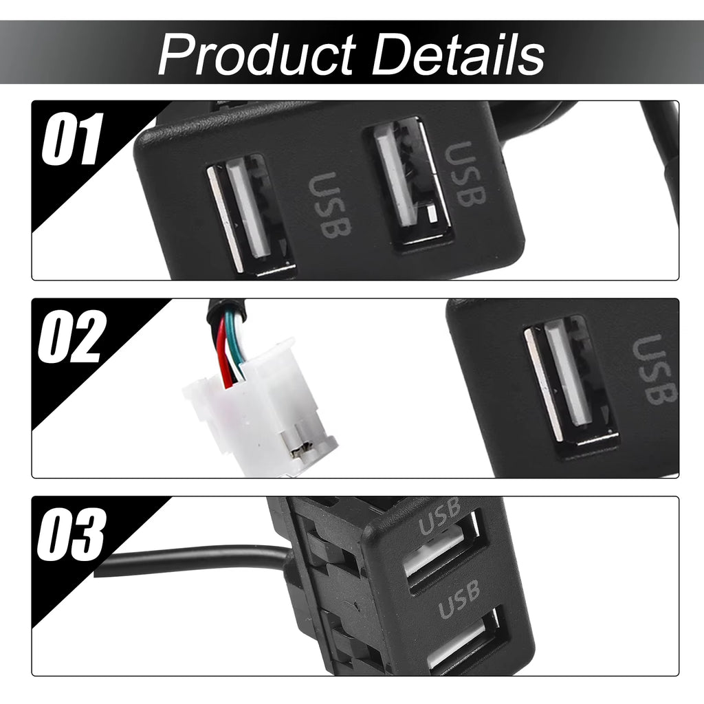 Dash Mount Dual USB Port Panel with 145 cm Extension Cable – image 6