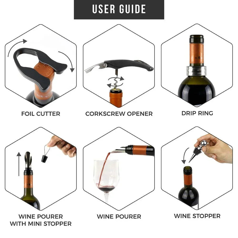 Wine Opener Gift Set – Waiter's Corkscrew & Bar Tool Kit – image 5